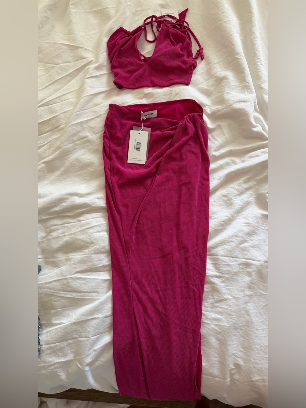 Fuchsia Maxi Skirt with Side Wrap Detail